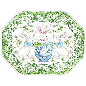 Handpainted Bunny Paper Placemat Pack