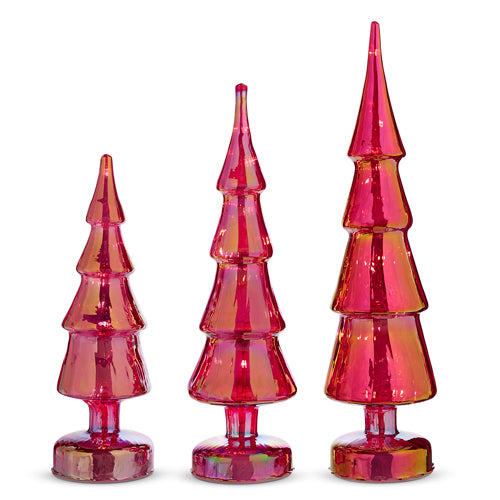 Red Iridescent Glass Tree
