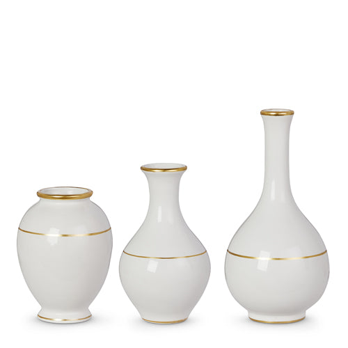 Gold Accent White Vase
