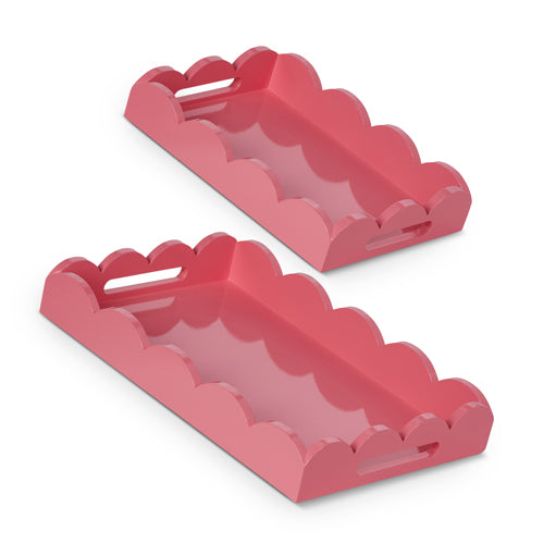 Pink Scalloped Trays