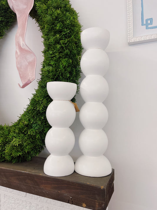 White Lacquer Candlestick