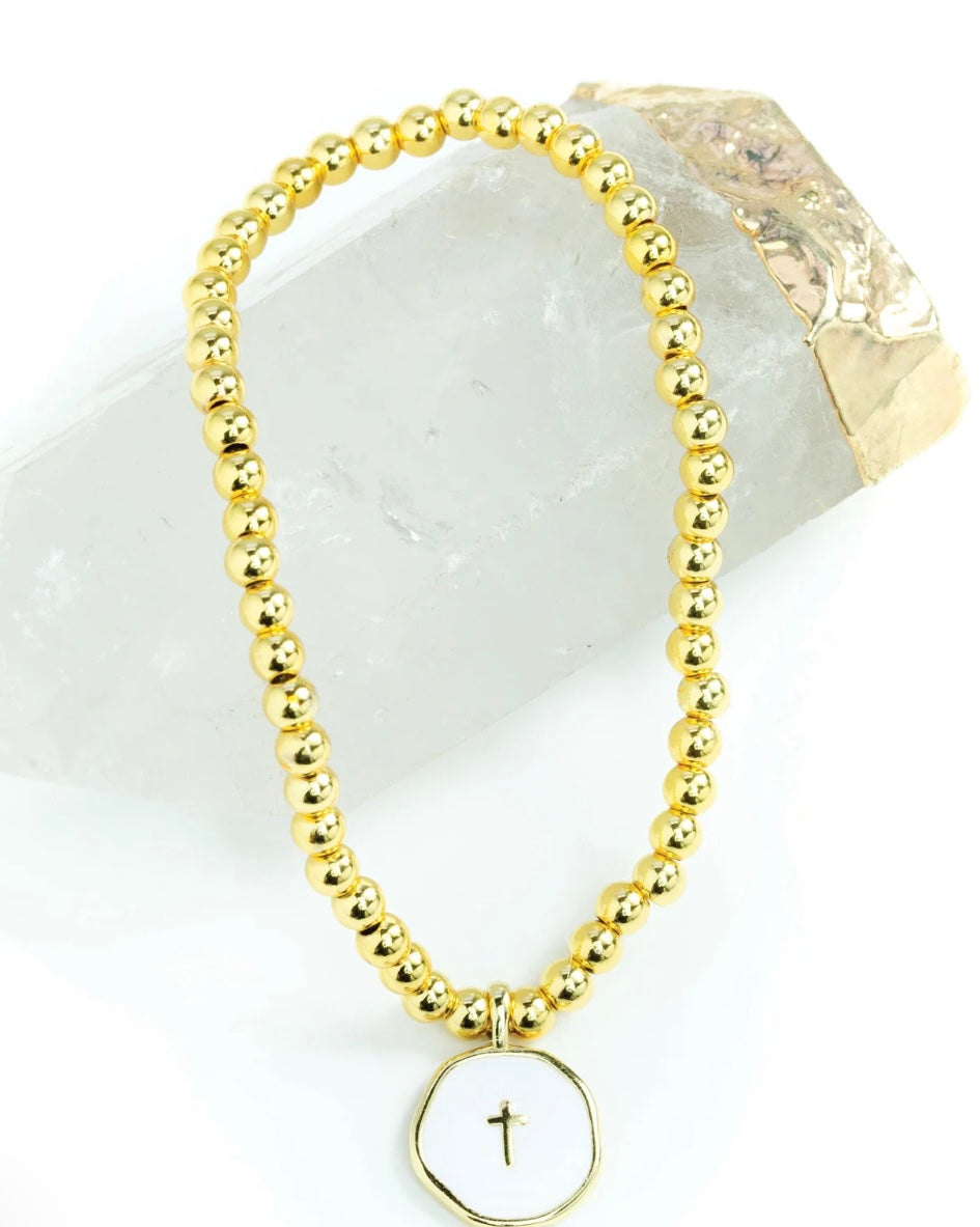 Tiny Cross Pendant Bracelet