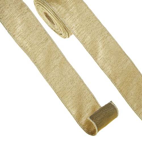Gold Metallic Wired Ribbon 2.5"