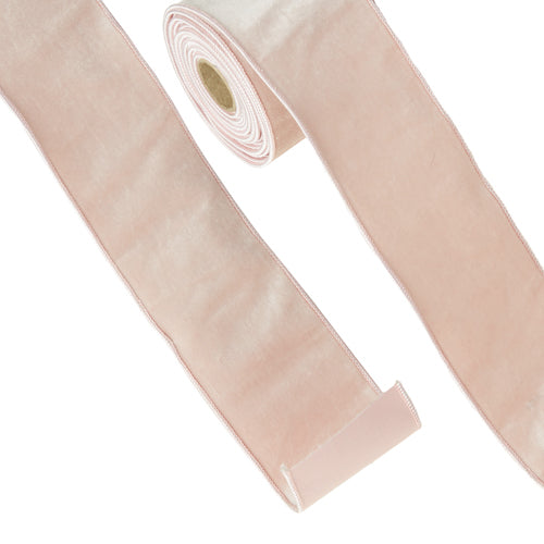 Pink Velvet Wired Ribbon 4"