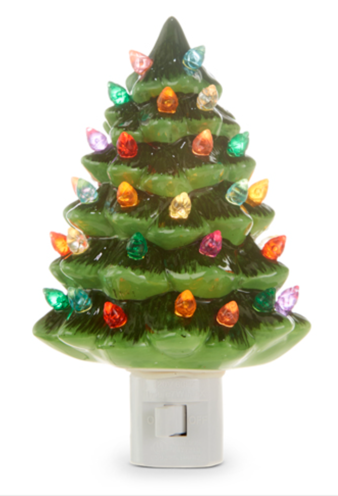 6" VINTAGE GREEN TREE NIGHT LIGHT