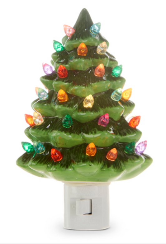 6" VINTAGE GREEN TREE NIGHT LIGHT