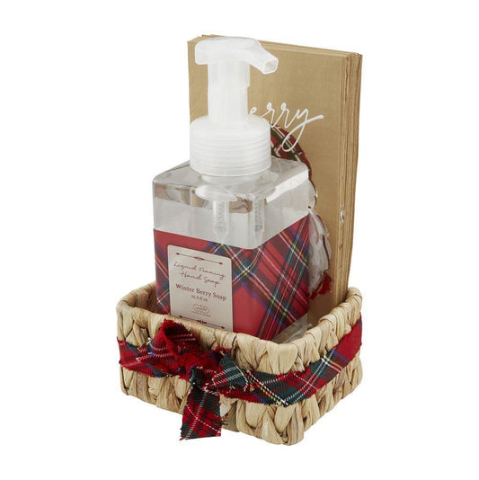 Tartan Soap and Guest Towel Basket Sets