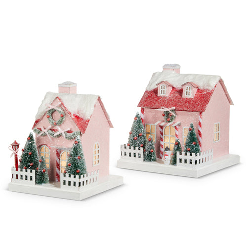 Lighted Pink Paper House