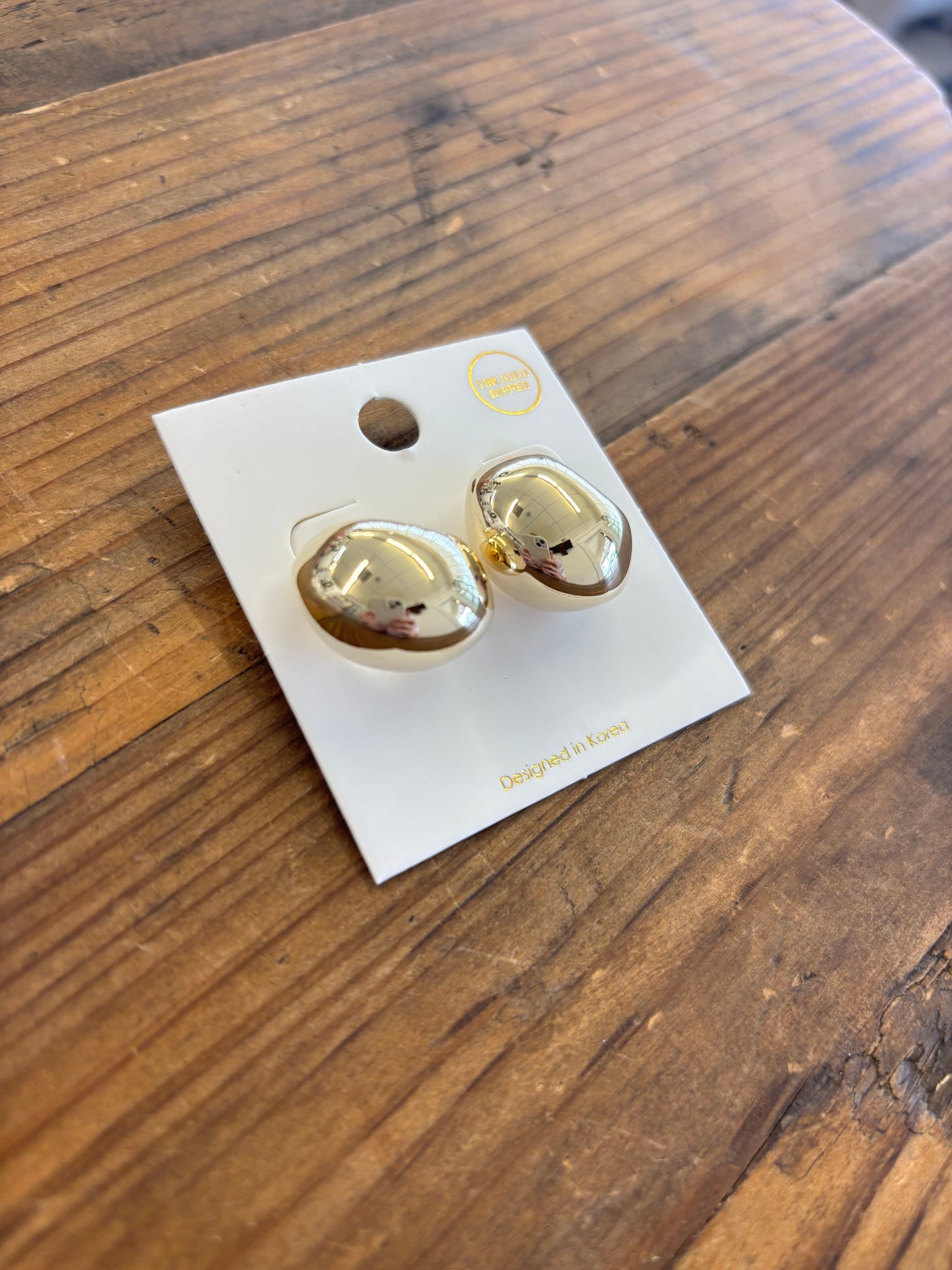 Gold Puff Hoops