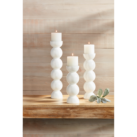 White Lacquer Candlestick